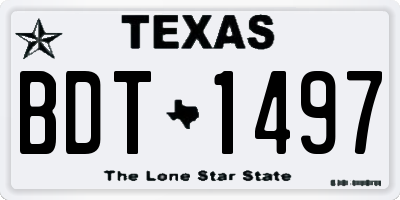 TX license plate BDT1497