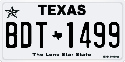 TX license plate BDT1499