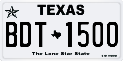 TX license plate BDT1500