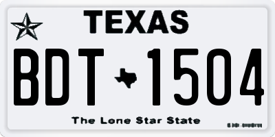 TX license plate BDT1504