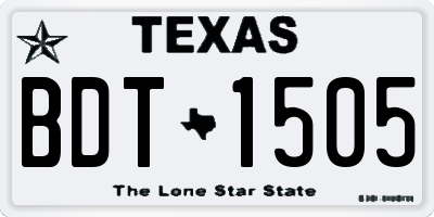 TX license plate BDT1505