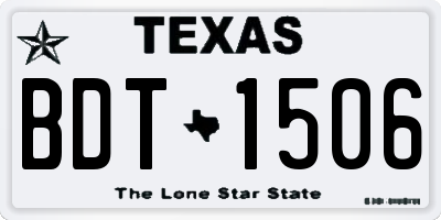 TX license plate BDT1506