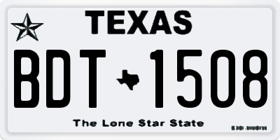 TX license plate BDT1508