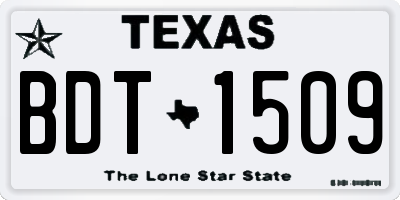TX license plate BDT1509