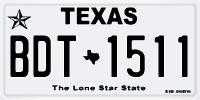 TX license plate BDT1511