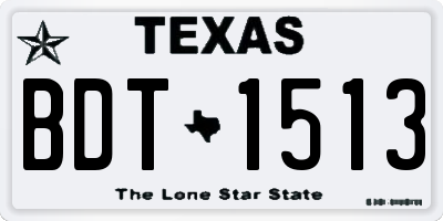 TX license plate BDT1513