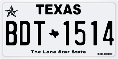 TX license plate BDT1514