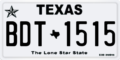 TX license plate BDT1515