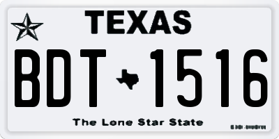 TX license plate BDT1516