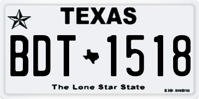 TX license plate BDT1518