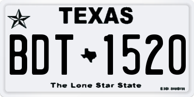 TX license plate BDT1520