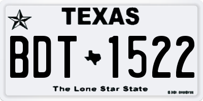 TX license plate BDT1522