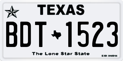 TX license plate BDT1523