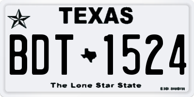 TX license plate BDT1524
