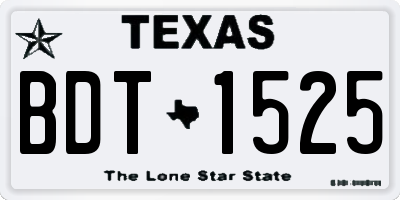 TX license plate BDT1525