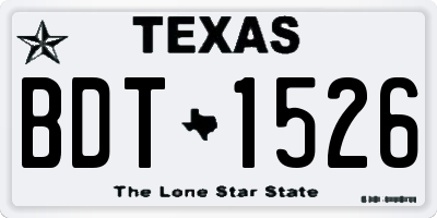 TX license plate BDT1526