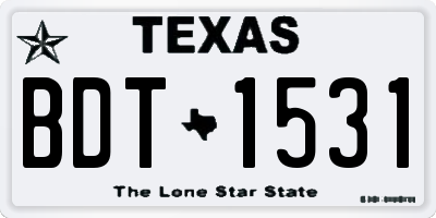 TX license plate BDT1531
