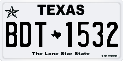 TX license plate BDT1532
