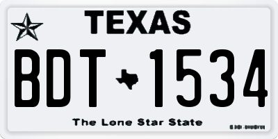 TX license plate BDT1534