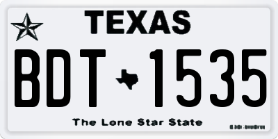 TX license plate BDT1535