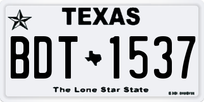 TX license plate BDT1537