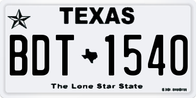 TX license plate BDT1540