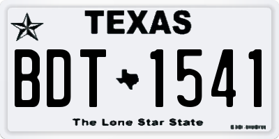 TX license plate BDT1541