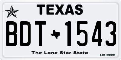 TX license plate BDT1543