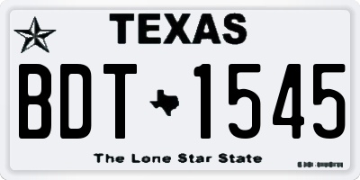 TX license plate BDT1545
