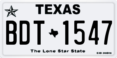 TX license plate BDT1547