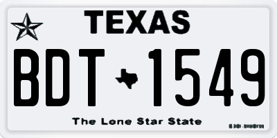 TX license plate BDT1549