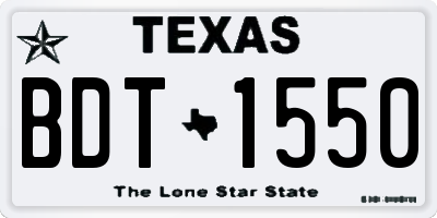 TX license plate BDT1550