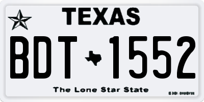 TX license plate BDT1552