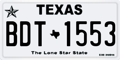 TX license plate BDT1553