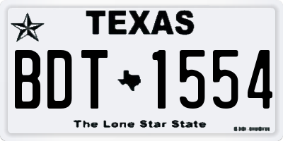 TX license plate BDT1554