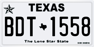 TX license plate BDT1558