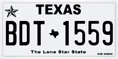TX license plate BDT1559