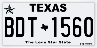 TX license plate BDT1560