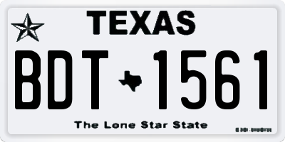 TX license plate BDT1561