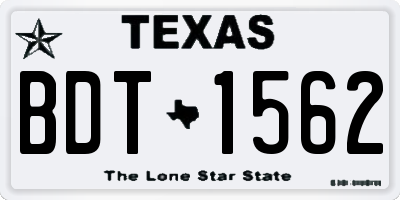 TX license plate BDT1562