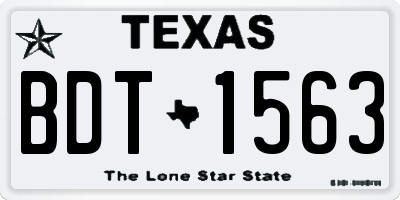 TX license plate BDT1563