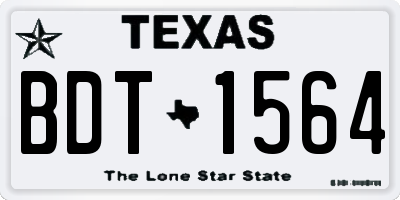 TX license plate BDT1564
