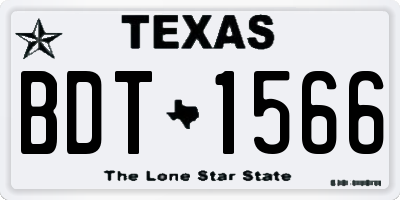 TX license plate BDT1566