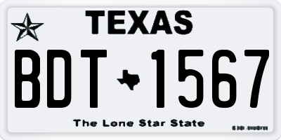 TX license plate BDT1567