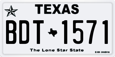 TX license plate BDT1571