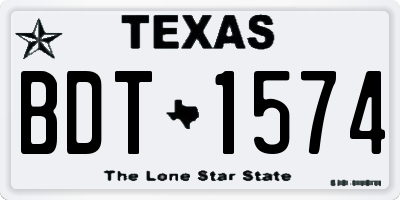 TX license plate BDT1574