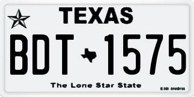TX license plate BDT1575