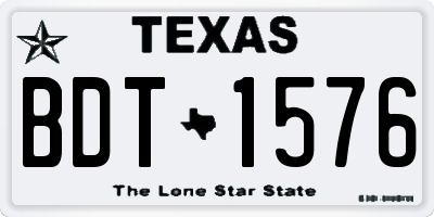 TX license plate BDT1576