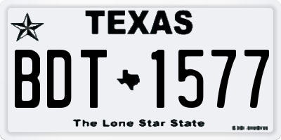 TX license plate BDT1577
