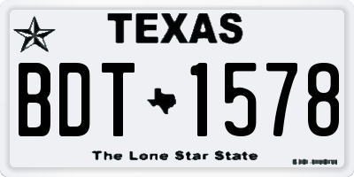 TX license plate BDT1578
